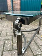 Glazen Tafelset met Messing Frame - 1 Groot, 2 Klein, Huis en Inrichting, Tafels | Bijzettafels, Ophalen, Minder dan 45 cm, 75 cm of meer