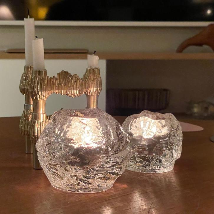 vintage KANDELAAR snowball Kosta Boda Zweden Scandinavisch, Huis en Inrichting, Woonaccessoires | Kandelaars en Kaarsen, Gebruikt