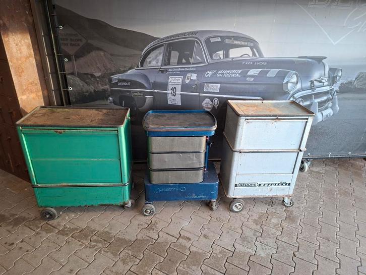 Vintage gereedschapkar o.a. Gedore/Stahlwille, Doe-het-zelf en Verbouw, Gereedschapskisten, Gebruikt, Ophalen