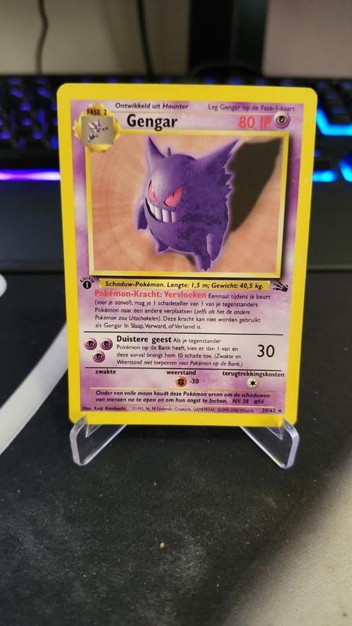 Gengar 1e edition 20/62, Hobby en Vrije tijd, Verzamelkaartspellen | Pokémon, Zo goed als nieuw, Losse kaart, Ophalen of Verzenden