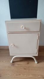 Vintage nachtkastje jaren 60 crème wit, Gebruikt, Minder dan 45 cm, Ophalen of Verzenden, Minder dan 55 cm