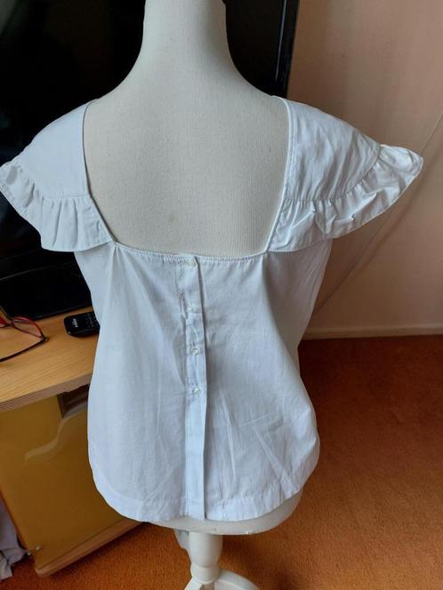 Wit katoenen top van ZARA MT m, Kleding | Dames, Tops, Zo goed als nieuw, Maat 38/40 (M), Wit, Zonder mouw, Ophalen of Verzenden