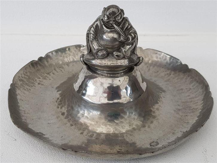 D070 Schaal Gero Georg Nilsson met Boedha, Antiek en Kunst, Antiek | Tin, Ophalen of Verzenden