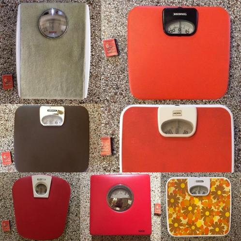 8 weegschalen vintage Hema Seca Soehnle Tomado div. kleuren, Witgoed en Apparatuur, Weegschalen, Gebruikt, Analoog, Personenweegschaal