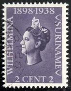 Suriname 1938- NVPH 187-189 - Regeringsjubileum Wilhelmina, Postzegels en Munten, Postzegels | Suriname, Verzenden, Gestempeld
