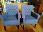 2 grijze stoelen met leuning, Ophalen, Gebruikt, Grijs