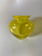 Neon gele glazen vaas , jaren 80