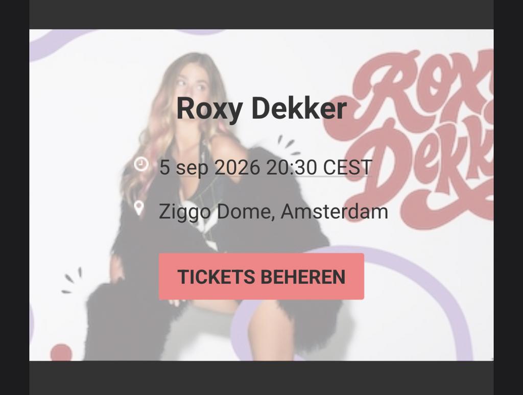 3 staankaarten, Roxy Dekker, Ziggo Dome(losverkoop ook goed), Tickets en Kaartjes, Concerten | Overige, Drie personen of meer