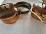 Koper - gietijzer rvs pannenset, Ophalen of Verzenden, Gebruikt, Rvs, Pannenset