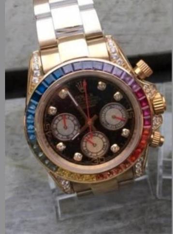 Rolex rainbow heren horloge hele mooie met steentjes  erin beschikbaar voor biedingen