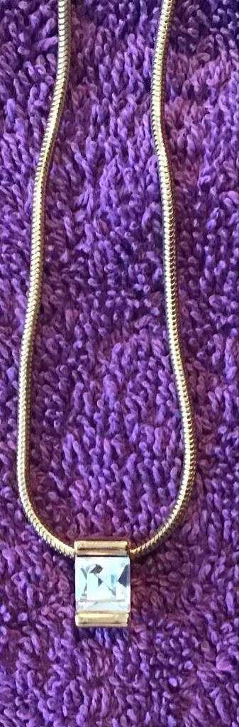 Gouden Swarovski Ketting met Kristal, Sieraden, Tassen en Uiterlijk, Kettingen, Zo goed als nieuw, Goud, Goud, Met kristal, Ophalen of Verzenden