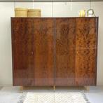 Mid-century vintage royale 4 deurs kledingkast Wengé gloss, Ophalen, Gebruikt, Overige materialen, Vintage mid-century