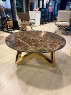 Salontafel met marmer goud, Rond, Zo goed als nieuw, Minder dan 50 cm, 50 tot 100 cm