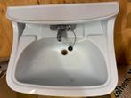 Vintage pastel blauwe wasbak met planchet, Ophalen, Overige typen, 50 tot 100 cm, Zo goed als nieuw