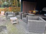 Loungeset + kussens + opbergkist 175,-, Ophalen, Gebruikt, 5 zitplaatsen