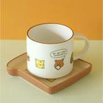Ceramic mug + toast plate Set, Ophalen of Verzenden, Nieuw, Porselein, Bord of Schaal