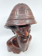 buste Java, oude man, hout, 30 cm hoog, Ophalen of Verzenden