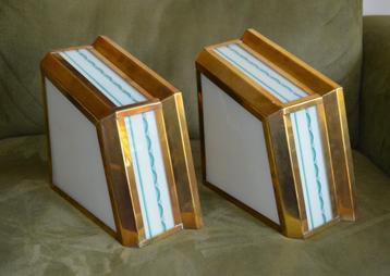 Unieke set Tuschinski / Amsterdamse school HOEK-lampen beschikbaar voor biedingen