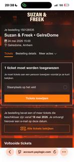 Ticket Suzan en Freek 24 mei, Tickets en Kaartjes, Kortingen en Cadeaubonnen, Eén persoon, Overige soorten, Overige typen