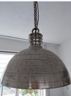 Grote aluminium hanglamp met wereldkaart, Huis en Inrichting, Ophalen, Gebruikt, Minder dan 50 cm