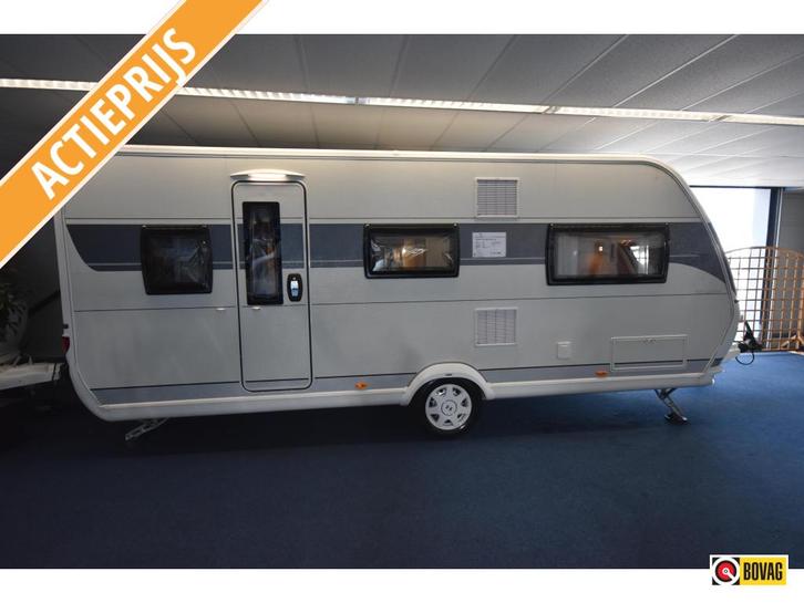 Hobby De Luxe 540 KMFE VOORTENT, Caravans en Kamperen, Caravans, Bedrijf, tot en met 5, 1250 - 1500 kg, Rondzit, Hobby, Frans bed