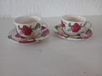 Henry Bassinger ,2 kop en schotels ,rozenmotief, Antiek en Kunst, Antiek | Servies los, Ophalen of Verzenden