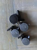 f27 – partijtje van 5 wieltjes met rem, Huis en Inrichting, Bureaustoelen, Ophalen of Verzenden, Gebruikt, Zwart