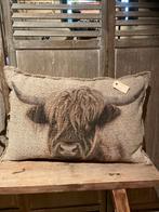 Kussen linnen Schotse Hooglander, Ophalen of Verzenden, Nieuw, Overige kleuren, Rechthoekig