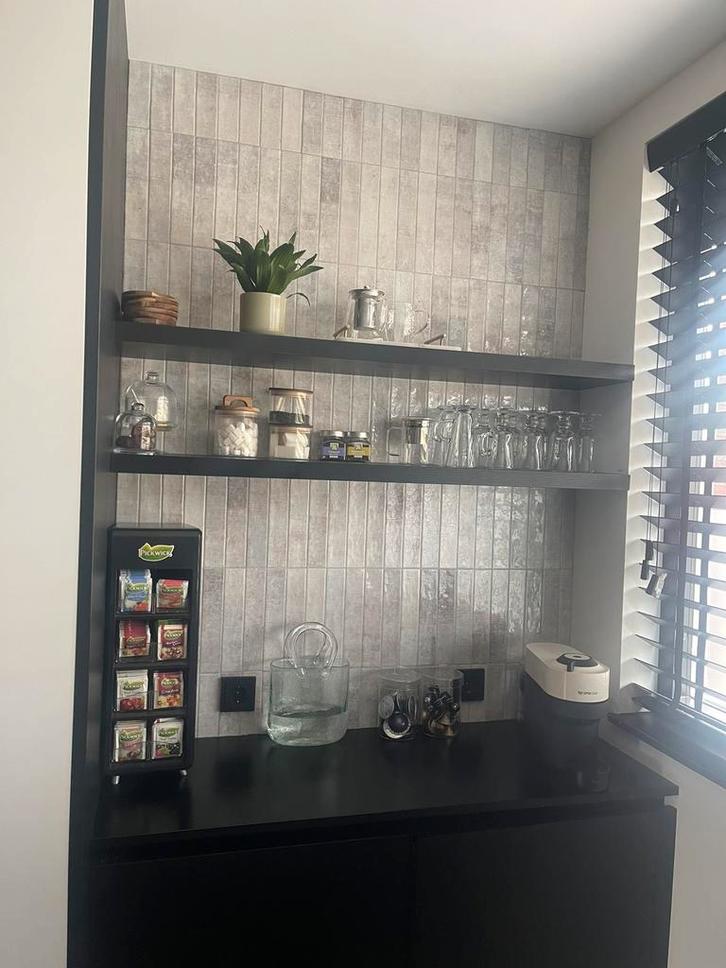 Retro grijze tegels – Kaiser Cloud 5x25 cm, Doe-het-zelf en Verbouw, Tegels, Zo goed als nieuw, Wandtegels, Keramiek, Minder dan 20 cm