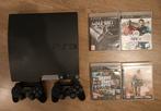 PlayStation 3 met 4 games en 2 controllers, Spelcomputers en Games, Spelcomputers | Sony PlayStation 3, Ophalen, Met 2 controllers
