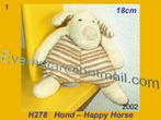 H278 Hond - Happy Horse 2002 : badstof hondje (18cm), Ophalen, Zo goed als nieuw, Hond