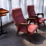 Set 2 vintage eenzitten / fauteuils / easy chair, Huis en Inrichting, Fauteuils, Ophalen, Gebruikt, 75 tot 100 cm, Stof