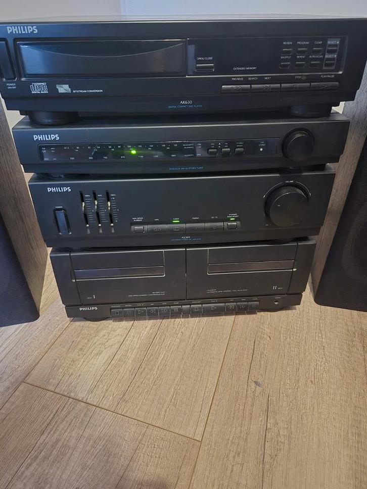 Philips AK630 Stereo Installatie - goede staat!, Audio, Tv en Foto, Stereo-sets, Zo goed als nieuw, Cassettedeck, Cd-speler, Philips