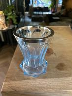 Blauw Vaasje met Verzilverde Rand, Ophalen of Verzenden