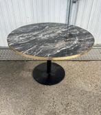 eetkamertafel zwart Marmerlook gouden rand Tafel rond 120 cm, Antiek en Kunst, Antiek | Meubels | Tafels, Ophalen