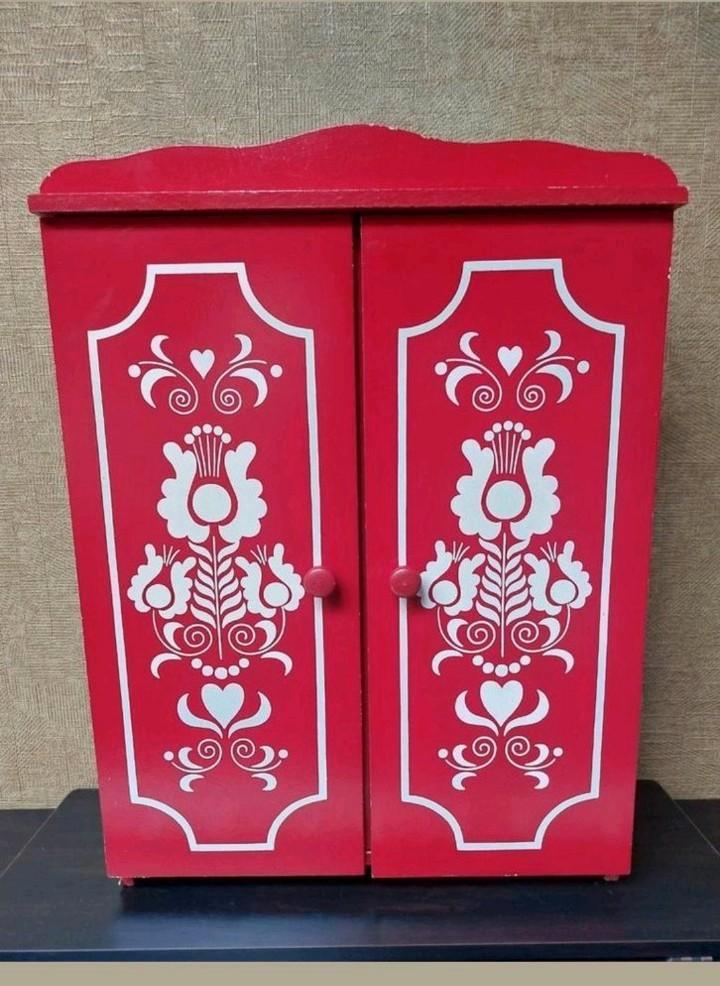 Vintage poppenkast  kastje – jaren ’60 – 50 cm hoog, Verzamelen, Poppen, Gebruikt, Accessoires, Ophalen of Verzenden