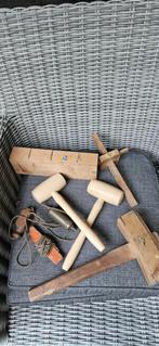 Houten hamer, kruishout, schietlood verstekbak Nooitgedagt, Ophalen of Verzenden