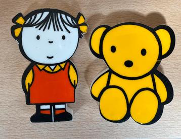 2 vintage knijpfiguurtjes baby Dick Bruna Boris Beer meisje beschikbaar voor biedingen