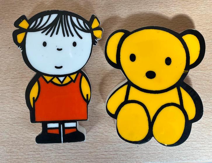 2 vintage knijpfiguurtjes baby Dick Bruna Boris Beer meisje, Verzamelen, Overige Verzamelen, Gebruikt, Ophalen of Verzenden