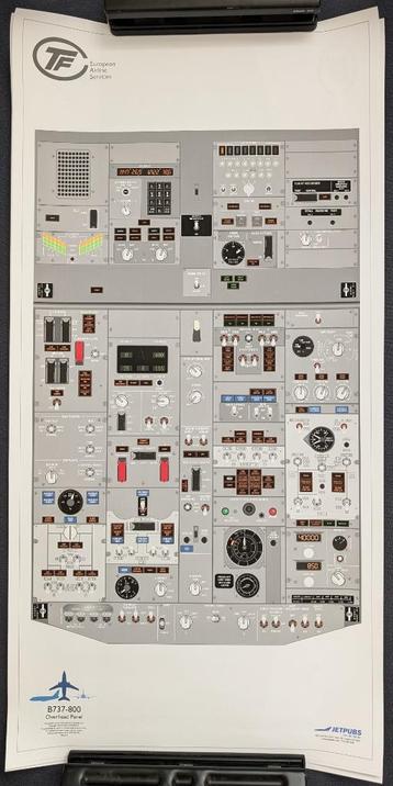 Jetpubs B737-800 overhead, instrument & center panel poster beschikbaar voor biedingen