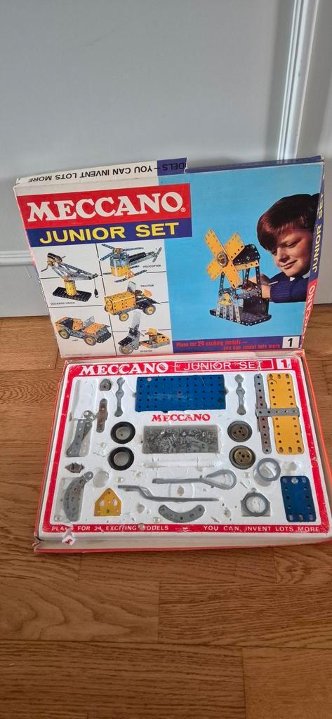 Meccano Junior Set 1 - Vintage Constructiespeelgoed, Hobby en Vrije tijd, Modelbouw | Auto's en Voertuigen, Gebruikt, Overige typen