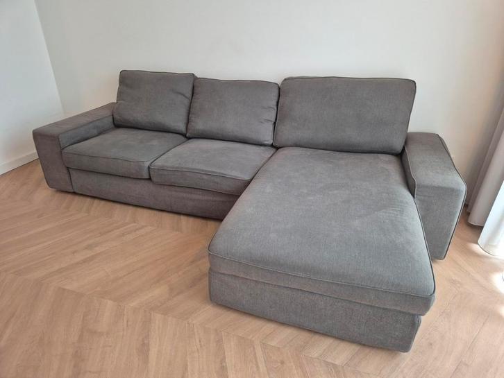 Ikea Kivik Antraciet 3-zits bank bank met chaise longue, Huis en Inrichting, Banken | Complete zithoeken, Gebruikt, Stof, Ophalen