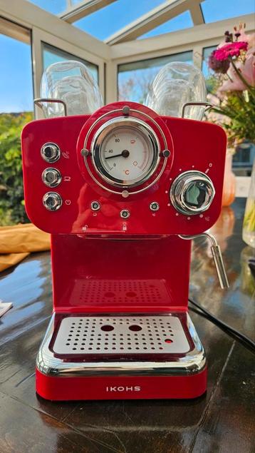 Espressomachine IKohs Retro – rood – met stoompijpje beschikbaar voor biedingen