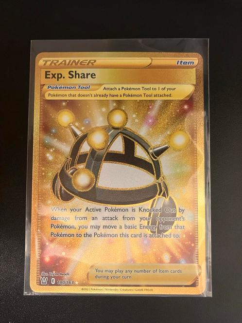 Exp share gold card, Hobby en Vrije tijd, Verzamelkaartspellen | Pokémon, Nieuw, Losse kaart, Ophalen of Verzenden