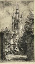 Ets Oude Kerk Delft, Antiek en Kunst, Kunst | Etsen en Gravures, Ophalen