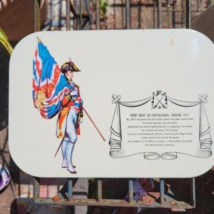 Blik onderzetters Great Britain., Huis en Inrichting, Woonaccessoires | Onderzetters, Zo goed als nieuw, Glas of Kopje, Ophalen of Verzenden