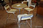 Online Veiling: Bistroset, aluminium (tafel met 3 barkruk..., Tuin en Terras, Tuinsets en Loungesets, Gebruikt
