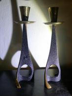 2 Kandelaars wiener werkstatte stijl hagenauer, Antiek en Kunst, Antiek | Kandelaars, Verzenden, Koper of Brons