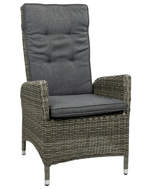 3x Verstelbare tuinstoel Kos | Ash Grey | Wicker showroom, Tuin en Terras, Tuinstoelen, Zo goed als nieuw, Wicker, Verstelbaar