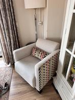 Mooie kleurrijke beige fauteuil te koop, Ophalen, 75 tot 100 cm, Zo goed als nieuw, 50 tot 75 cm